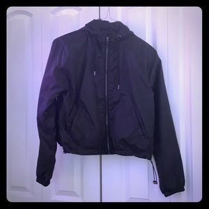 Tillys full tilt black rain jacket medium cropped
